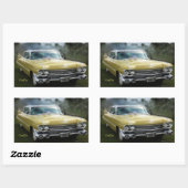Sticker Rectangulaire Cadillac jaune (Feuille)