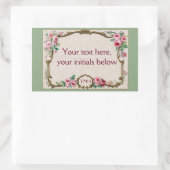 Sticker Rectangulaire Cadre blanc de parfum Rose d'antiquité (Sac)