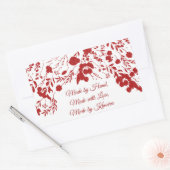 Sticker Rectangulaire Cadre de baie de paillettes rouges Noël (Enveloppe)