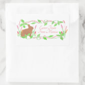 Sticker Rectangulaire Cadre de lapin de Pâques mignon (Sac)