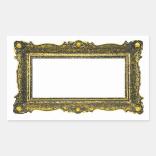 Sticker Rectangulaire Cadre d'image Gold antique