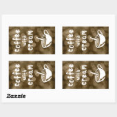 Sticker Rectangulaire café à la crème bokeh (Feuille)