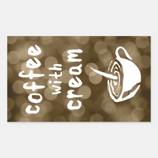 Sticker Rectangulaire café à la crème bokeh (Devant)