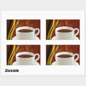 Sticker Rectangulaire Café Art (Feuille)