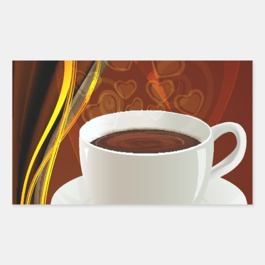Sticker Rectangulaire Café Art (Devant)
