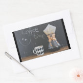 Sticker Rectangulaire Café avec tasse et café (Enveloppe)