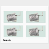 Sticker Rectangulaire Café Barista cuillère à chauffer le lait (Feuille)