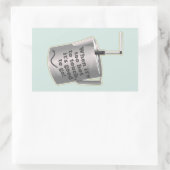 Sticker Rectangulaire Café Barista cuillère à chauffer le lait (Sac)