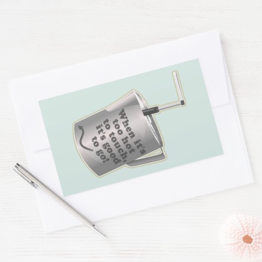 Sticker Rectangulaire Café Barista cuillère à chauffer le lait (Enveloppe)