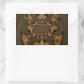 Sticker Rectangulaire Café Brown Flux Kaleidoscope Art Imprimer (Sac)