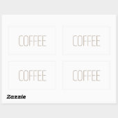 Sticker Rectangulaire Café Brun Élégant (Feuille)