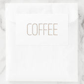Sticker Rectangulaire Café Brun Élégant (Sac)