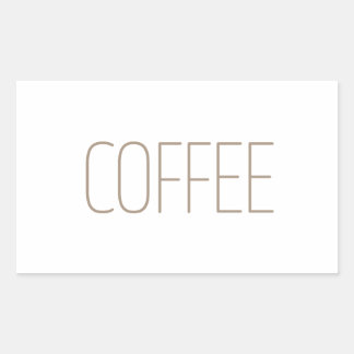 Sticker Rectangulaire Café Brun Élégant