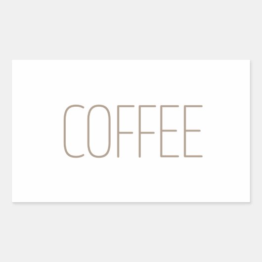 Sticker Rectangulaire Café Brun Élégant (Devant)