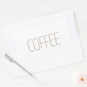Sticker Rectangulaire Café Brun Élégant (Enveloppe)