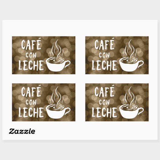 Sticker Rectangulaire café con leche bokeh (Feuille)