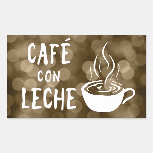 Sticker Rectangulaire café con leche bokeh (Devant)