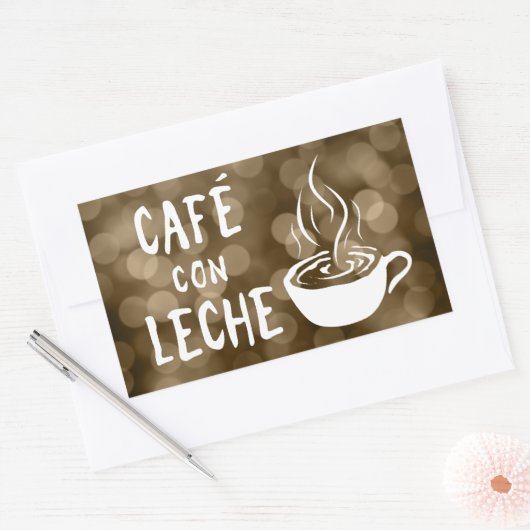 Sticker Rectangulaire café con leche bokeh (Enveloppe)