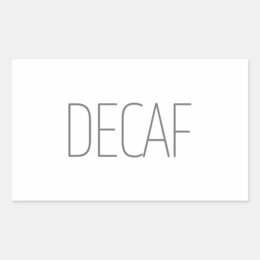Sticker Rectangulaire Café décaféiné gris élégant (Devant)
