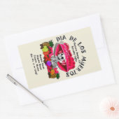 Sticker Rectangulaire Café Dia De Los Muertos (Demande Spéciale) (Enveloppe)
