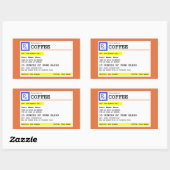 Sticker Rectangulaire Café d'ordonnance personnalisé (Feuille)