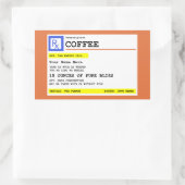Sticker Rectangulaire Café d'ordonnance personnalisé (Sac)
