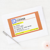 Sticker Rectangulaire Café d'ordonnance Rectanglular Personnalisé (Enveloppe)