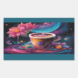Sticker Rectangulaire Café Galaxy Garden