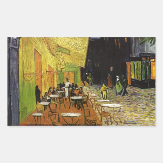 Sticker Rectangulaire Café nocturne de Van Gogh (Devant)