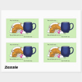 Sticker Rectangulaire Café orange Bleu Mug (Feuille)