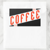 Sticker Rectangulaire café rétro (Sac)