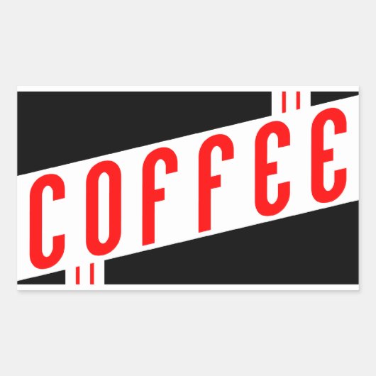 Sticker Rectangulaire café rétro (Devant)