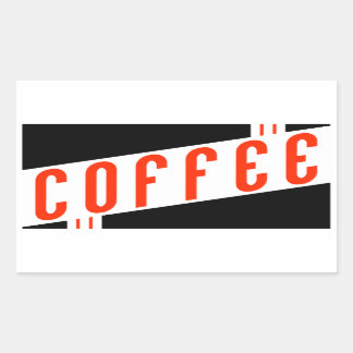 Sticker Rectangulaire café rétro