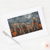 Sticker Rectangulaire Cairn Terrier Halloween Éffrayant (Enveloppe)