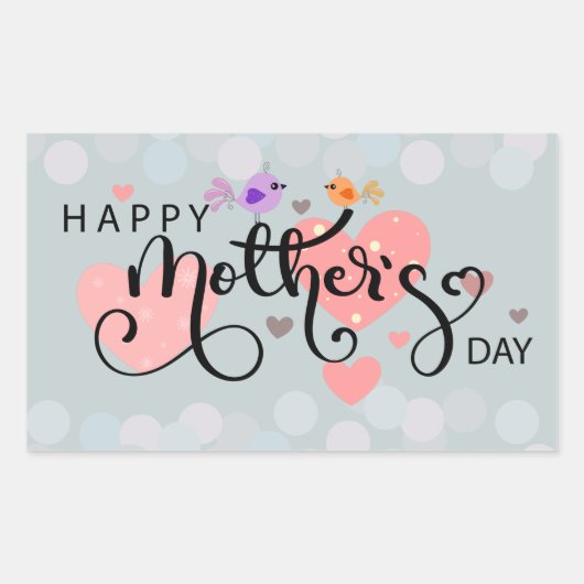 Sticker Rectangulaire Calcomanía celebración "Happy Mother's Day" (Devant)