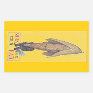Sticker Rectangulaire Calembour végétarien antique de maïs