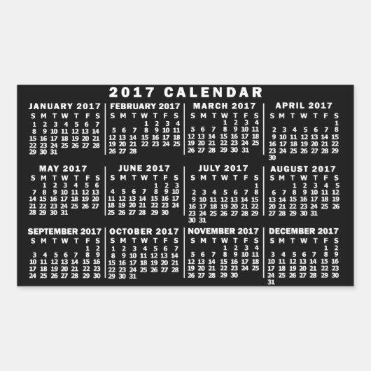 Sticker Rectangulaire Calendrier 2017 (Voir la description pour la nouve (Devant)