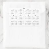 Sticker Rectangulaire Calendrier 2019 (Sac)