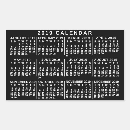 Sticker Rectangulaire Calendrier 2019 (Voir la description pour la nouve (Devant)