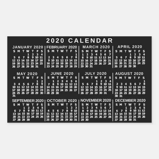 Sticker Rectangulaire Calendrier 2020 (Voir la description pour la nouve (Devant)