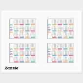 Sticker Rectangulaire Calendrier classique 2013 (Feuille)