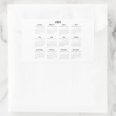 Sticker Rectangulaire Calendrier mensuel rectangulaire 2024 (Sac)