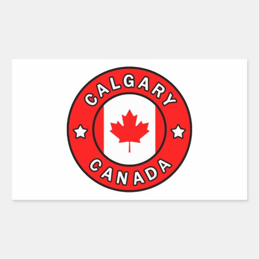Sticker Rectangulaire Calgary Canada (Devant)