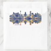 Sticker Rectangulaire Calgary Skyline (Sac)