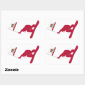 Sticker Rectangulaire California Flag Snowboard (Feuille)