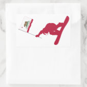Sticker Rectangulaire California Flag Snowboard (Sac)