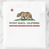 Sticker Rectangulaire California REpublic Drapeau Pacific Beach (Sac)