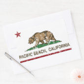 Sticker Rectangulaire California REpublic Drapeau Pacific Beach (Enveloppe)