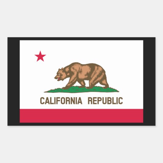Sticker Rectangulaire California State Flag Design (Devant)