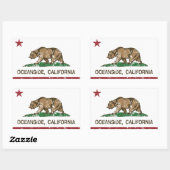 Sticker Rectangulaire California State Flag Oceanside (Feuille)